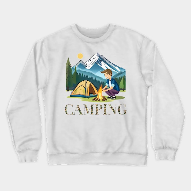 Camping Crewneck Sweatshirt by ArtShare